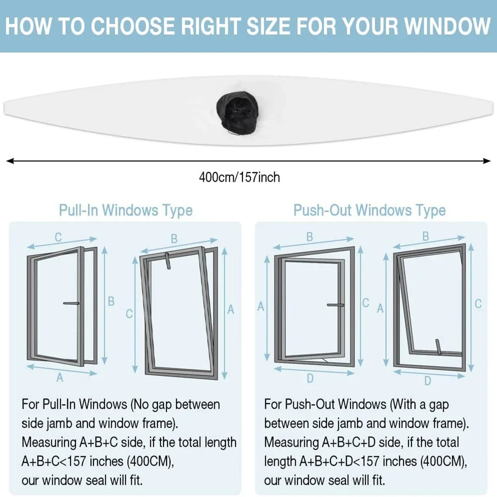 Portable Air Conditioner Window Sealing Kit for Tilt and Sliding Windows