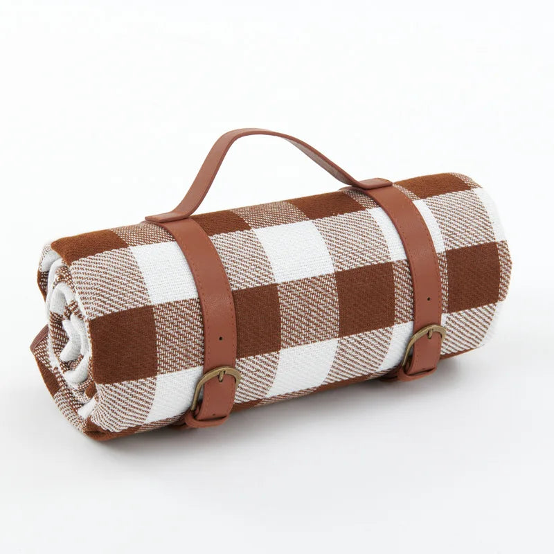 Outdoor Picnic Blanket Portable Plaid Foldable Mat for Travel & Parks