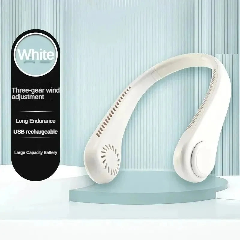 Portable USB Rechargeable Neck Fan with LED Display 8000mAh