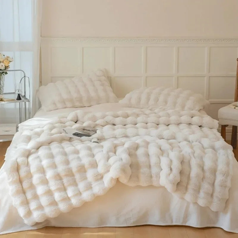 Reversible Cozy Throw Blanket Textured Home Accent for All Seasons