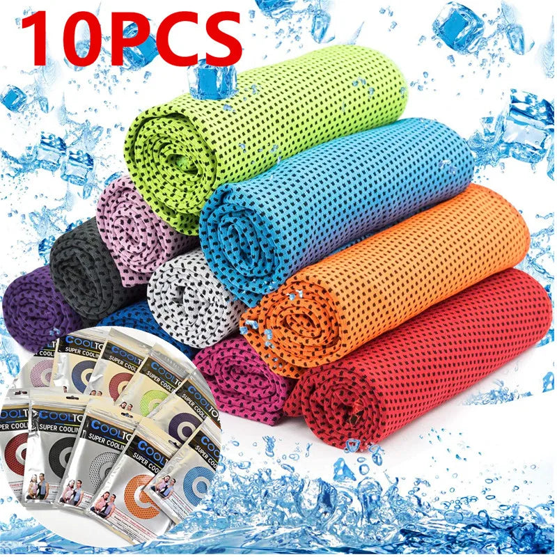 Cooling Sports Towel with Polka Dot Pattern for Fitness & Outdoor Activities