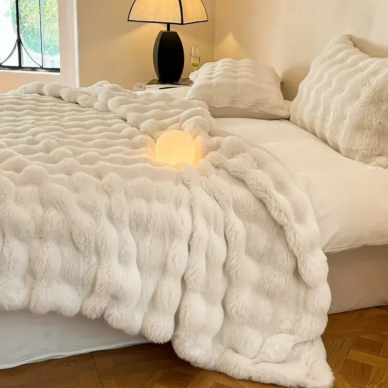 Reversible Cozy Throw Blanket Textured Home Accent for All Seasons