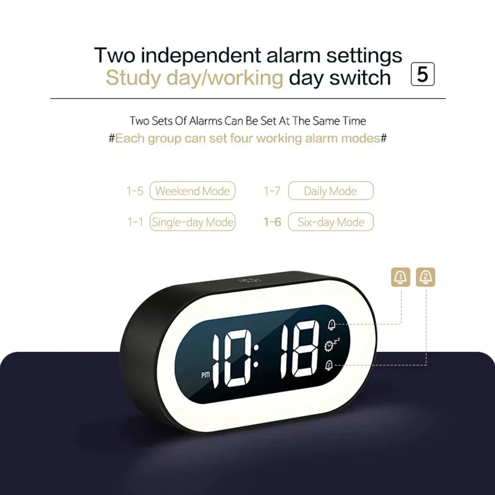 Digital Sunrise Alarm Clock Dimmable Night Light and Natural Wake Sounds