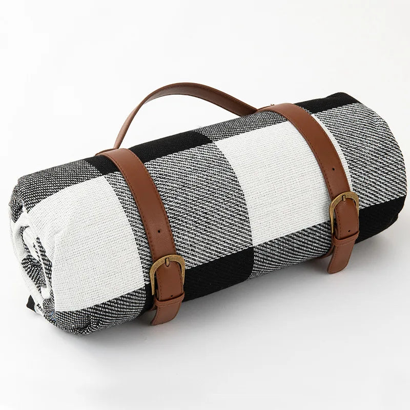 Outdoor Picnic Blanket Portable Plaid Foldable Mat for Travel & Parks