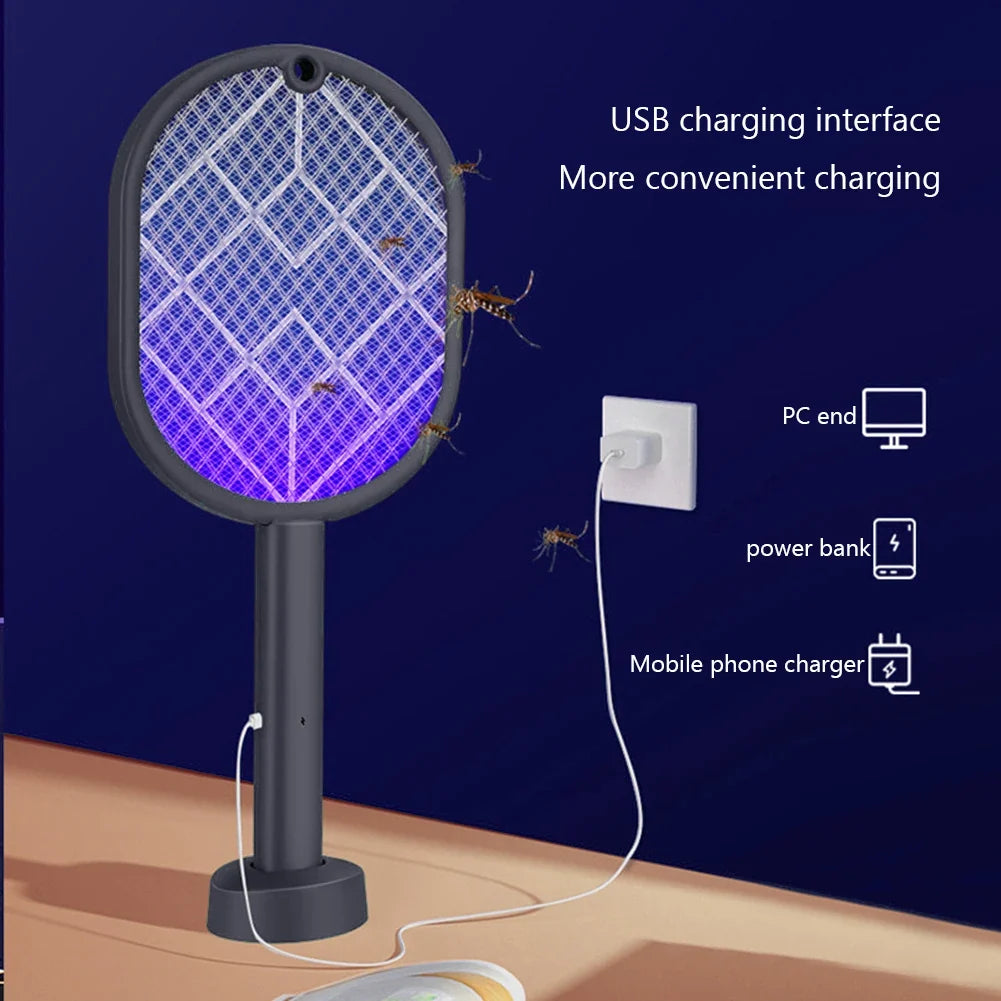 2-in-1 Electric Fly and Mosquito Swatter with USB Charging