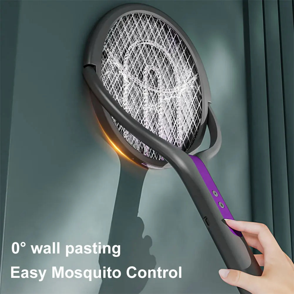 Extendable Electric Mosquito Swatter with Camping Light and Rotating Head