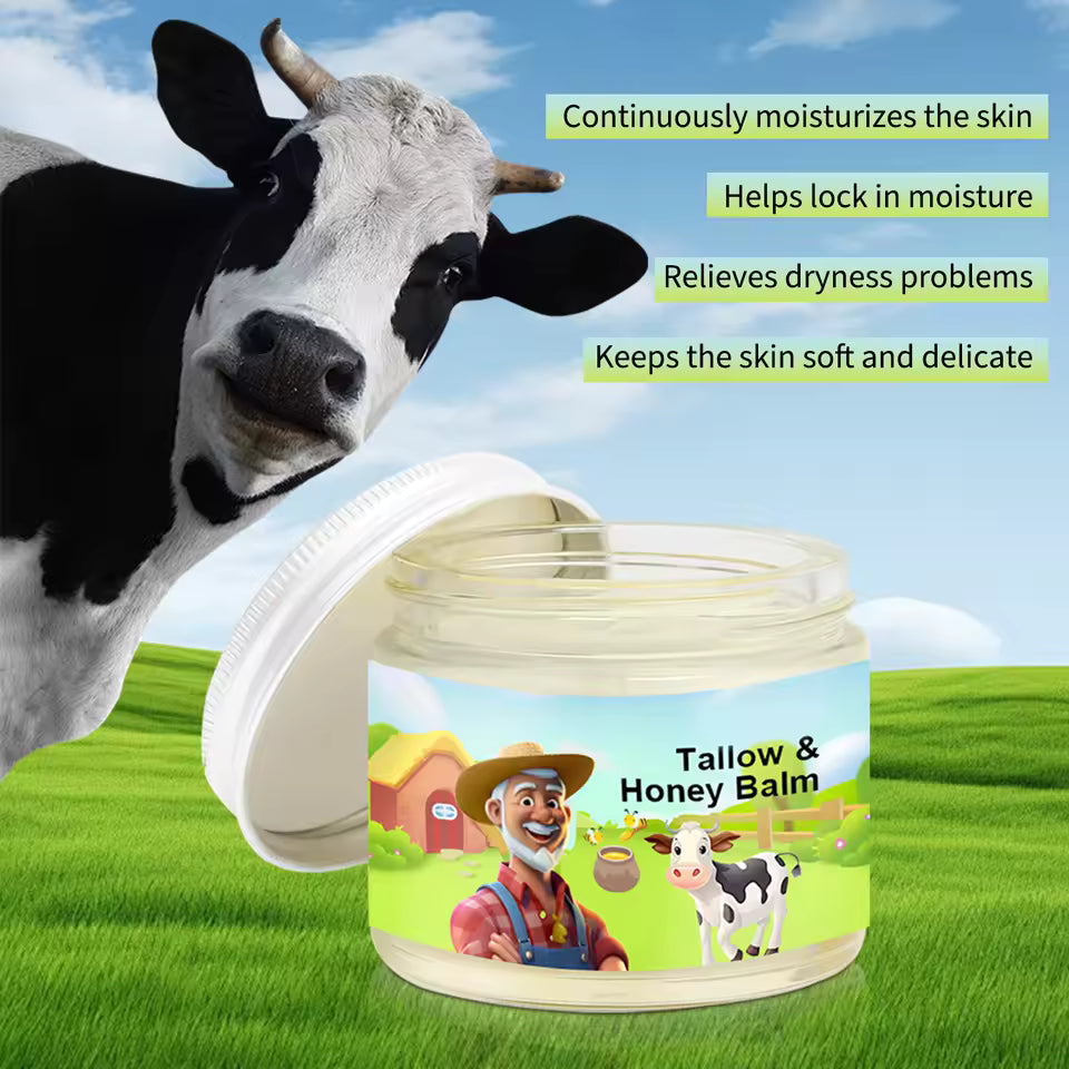 Tallow Honey Balm – Moisturizer for Mature Skin with Vitamins A, D & E | Face & Neck Care