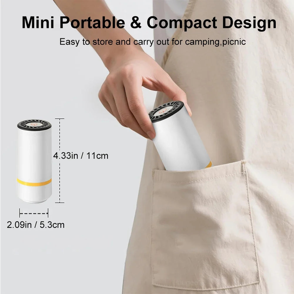 Portable Electric Vacuum Pump for Food Storage with Reusable Vacuum Bags