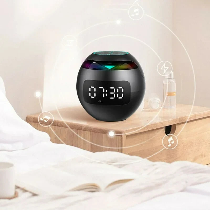 Digital Alarm Clock Bluetooth Speaker with Colour LED Light