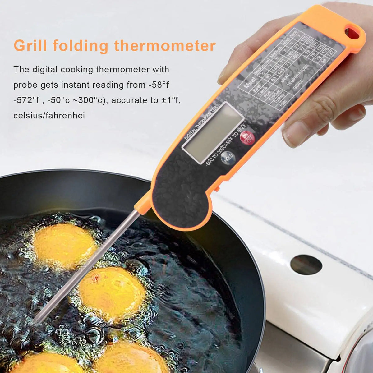Instant Read Kitchen Food Thermometer with Temperature Sensor