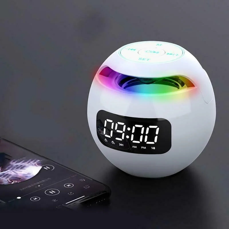 Digital Alarm Clock Bluetooth Speaker with Colour LED Light