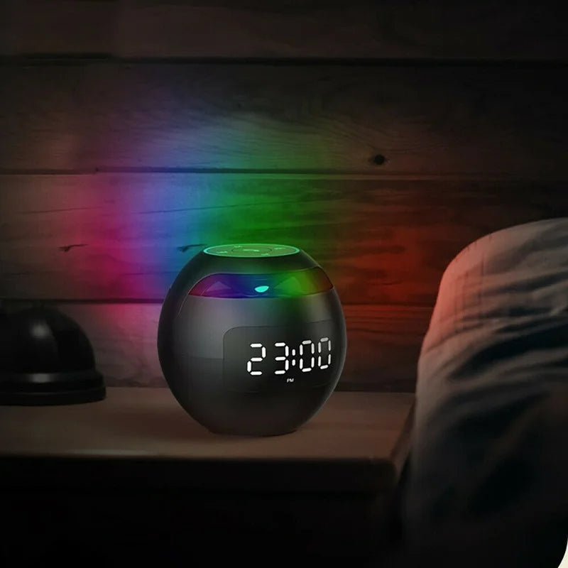 Digital Alarm Clock Bluetooth Speaker with Colour LED Light