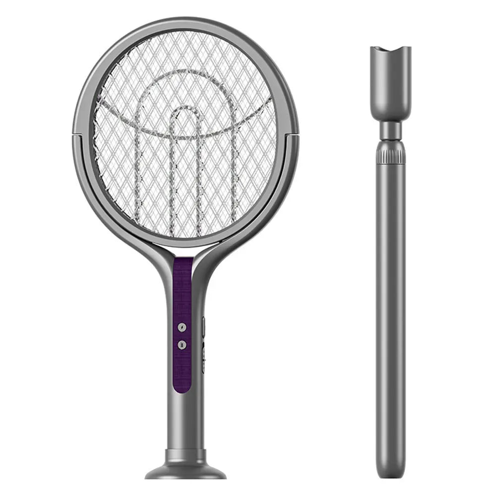Extendable Electric Mosquito Swatter with Camping Light and Rotating Head