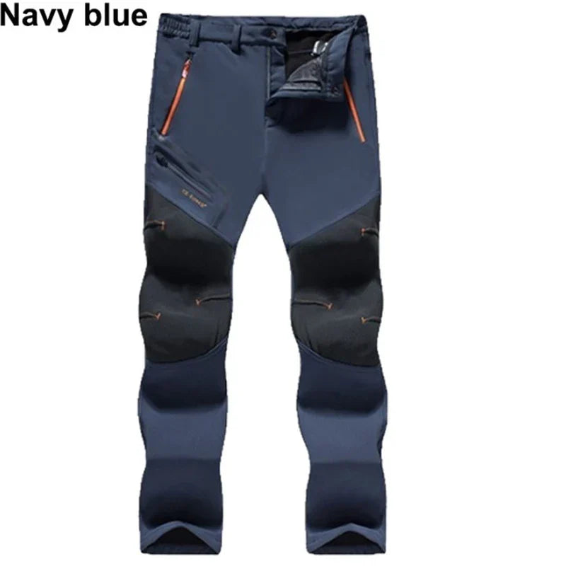 Men’s Waterproof Softshell Hiking Pants – Winter Warm, Windproof & Breathable Outdoor Trousers, Plus Size L-6XL for Camping, Fishing, Skiing & Climbing