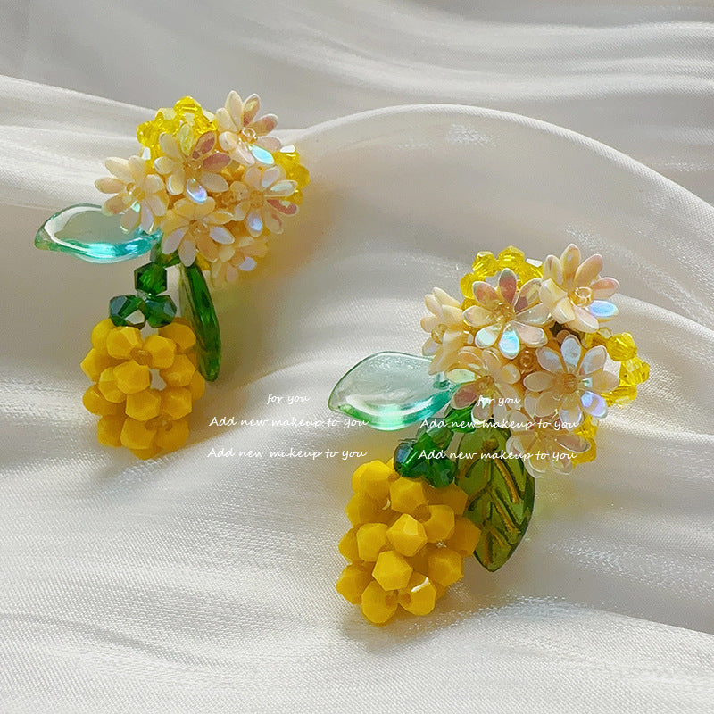 Crystal Handmade Beaded Braided Earrings