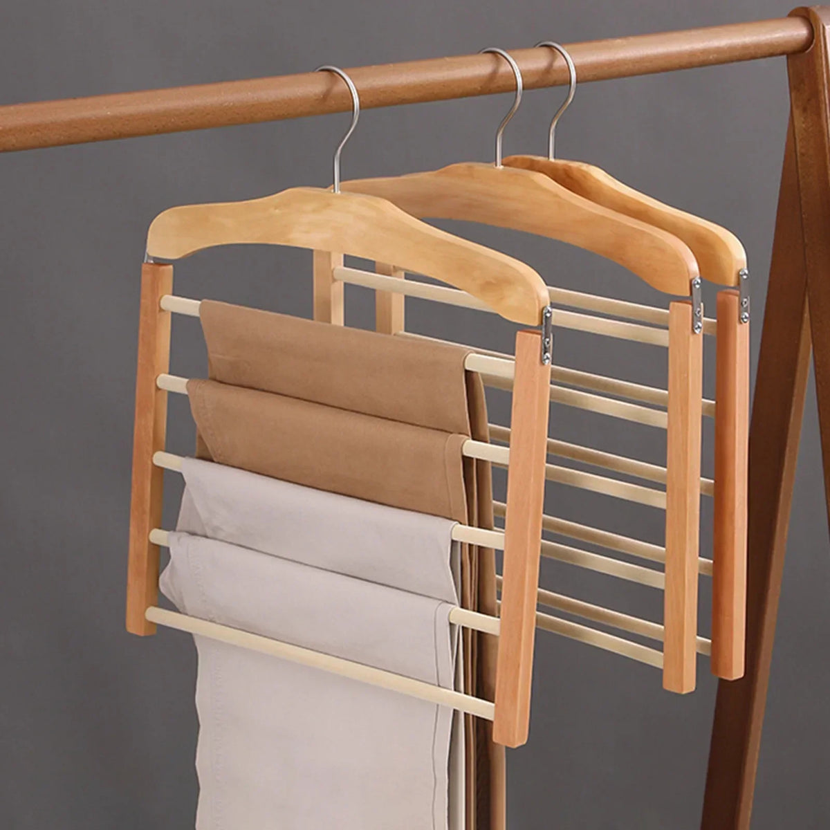 Five-Tier Trouser Hanger Compact Closet Storage Solution