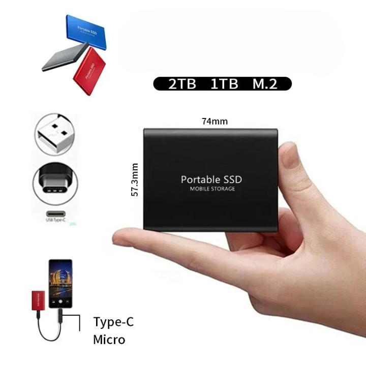 2TB External SSD for Fast File Storage & Transfer