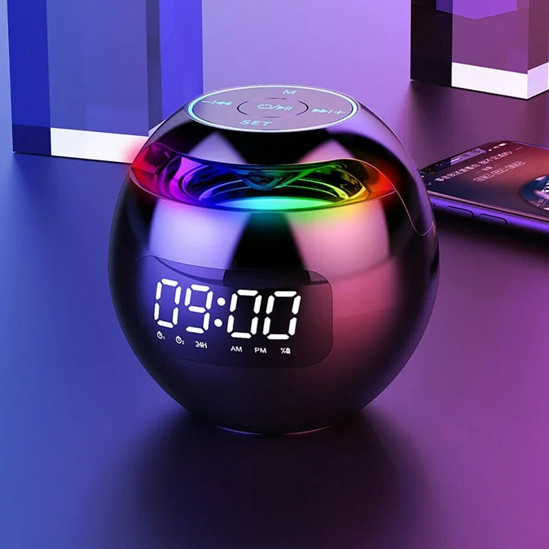 Digital Alarm Clock Bluetooth Speaker with Colour LED Light