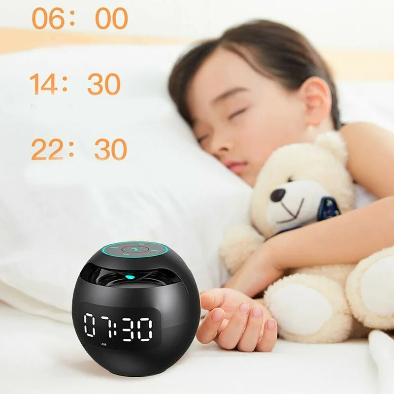 Digital Alarm Clock Bluetooth Speaker with Colour LED Light