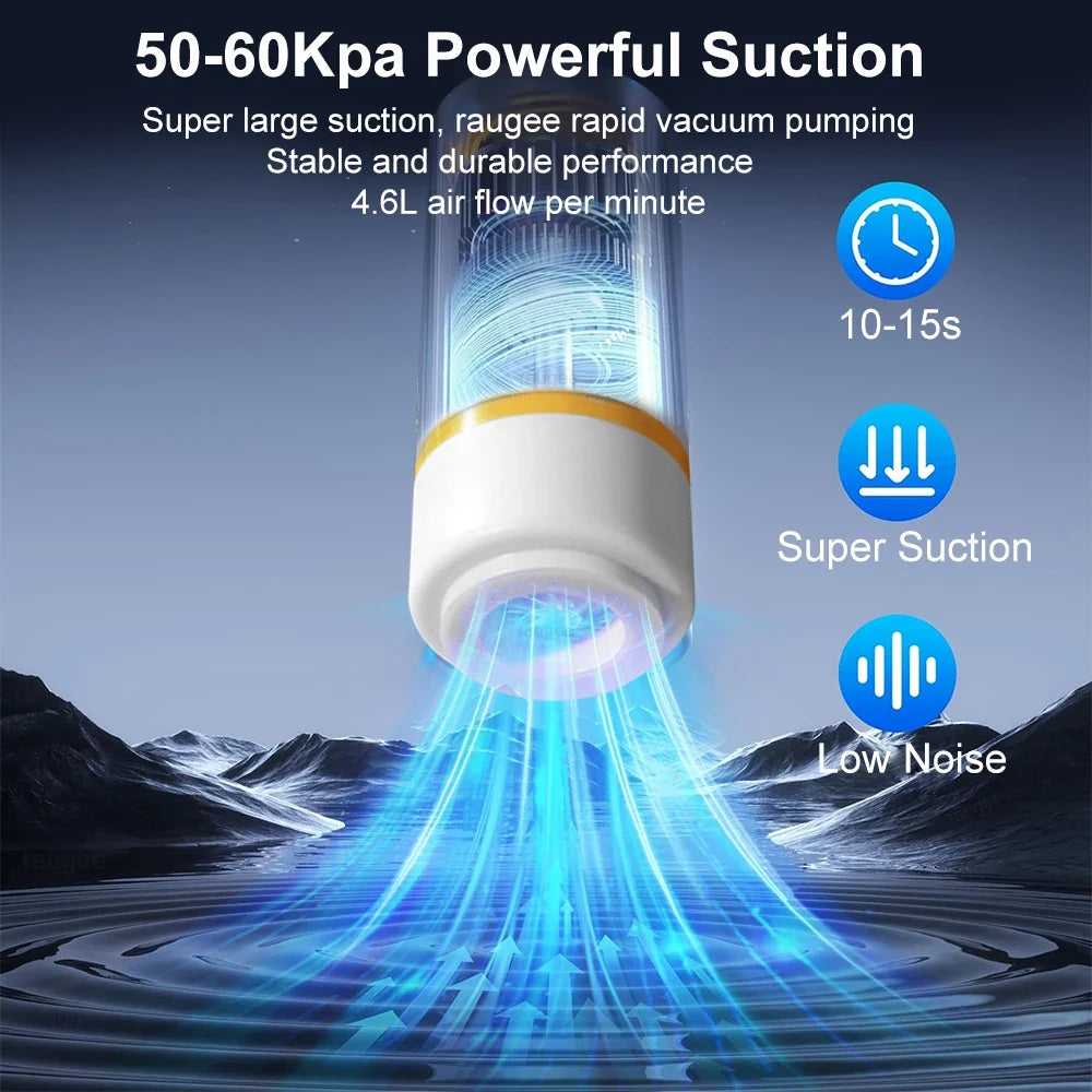 Portable Electric Vacuum Pump for Food Storage with Reusable Vacuum Bags