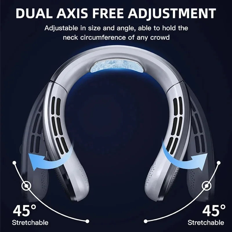 Portable USB Rechargeable Neck Fan with LED Display 8000mAh