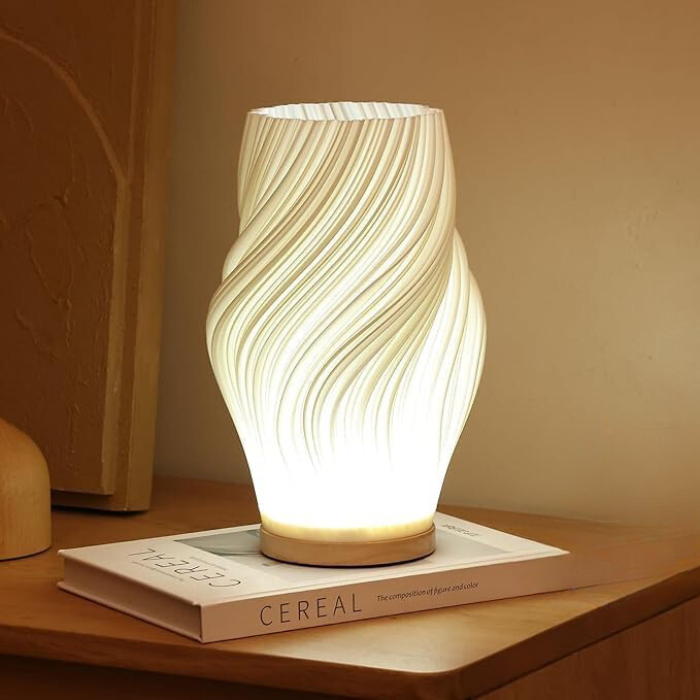 Contemporary Accent Lamp Stylish Wave Design with Adjustable Glow