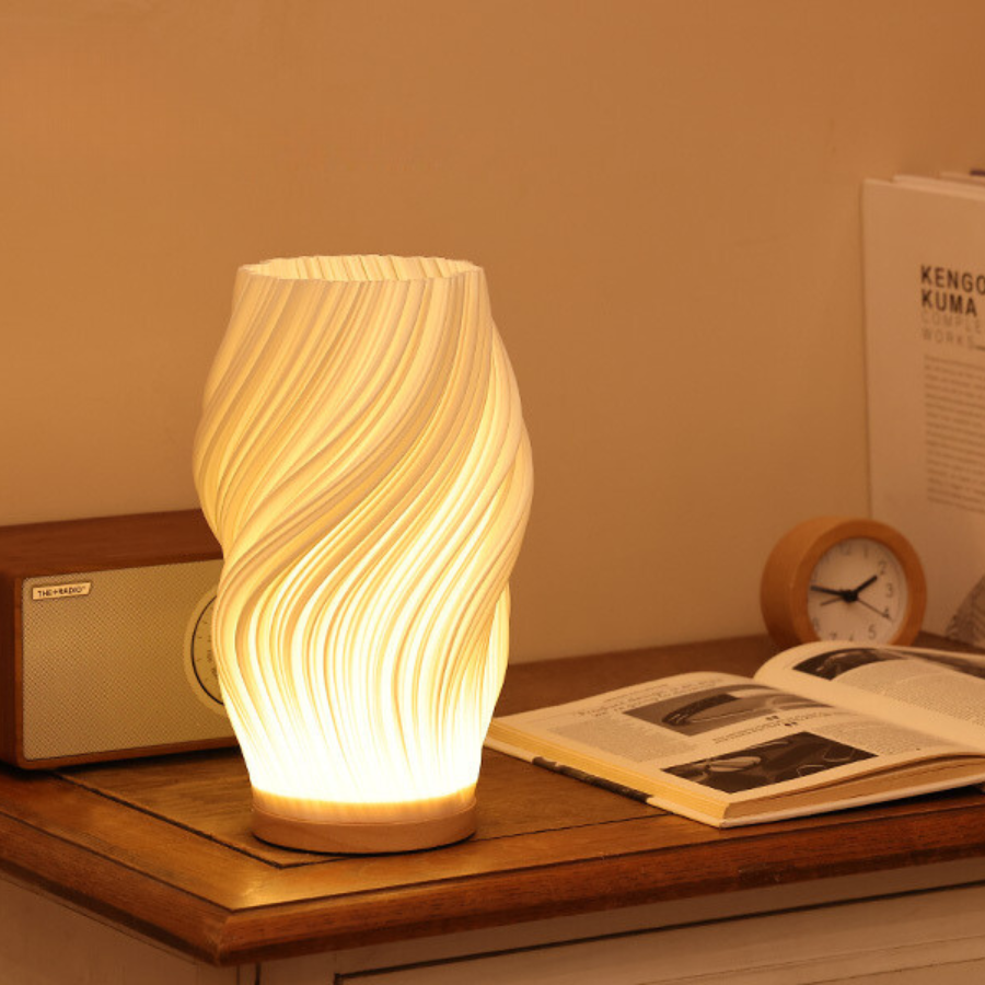 Contemporary Accent Lamp Stylish Wave Design with Adjustable Glow