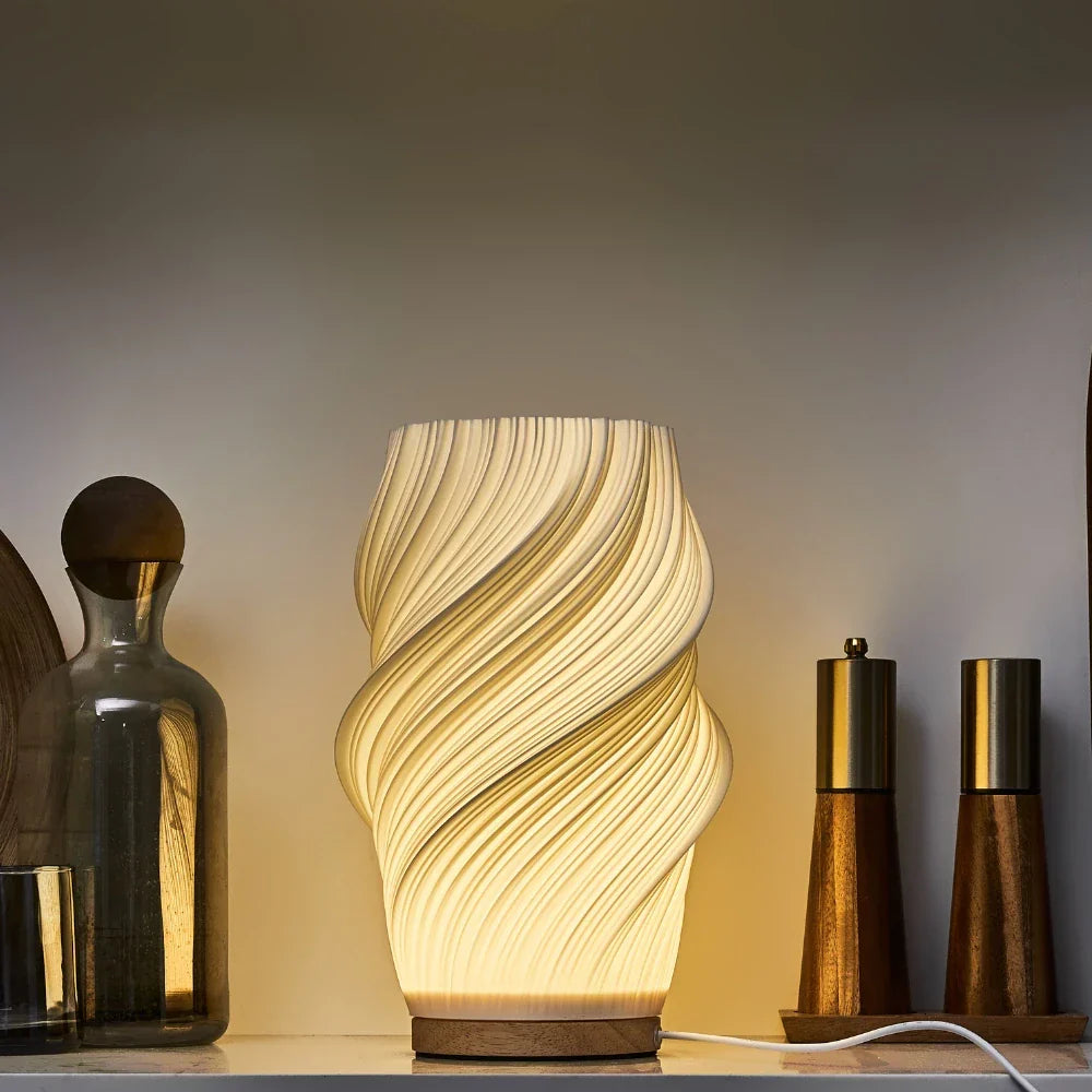 Contemporary Accent Lamp Stylish Wave Design with Adjustable Glow