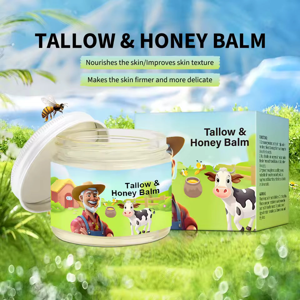 Tallow Honey Balm – Moisturizer for Mature Skin with Vitamins A, D & E | Face & Neck Care