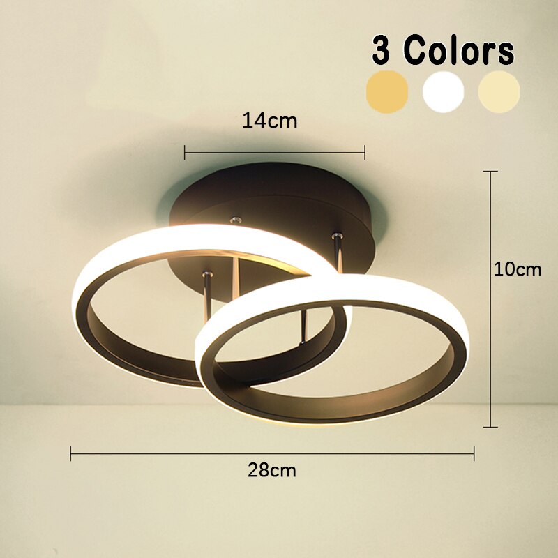 Contemporary 3-Ring Ceiling Light Adjustable LED Interior Fixture