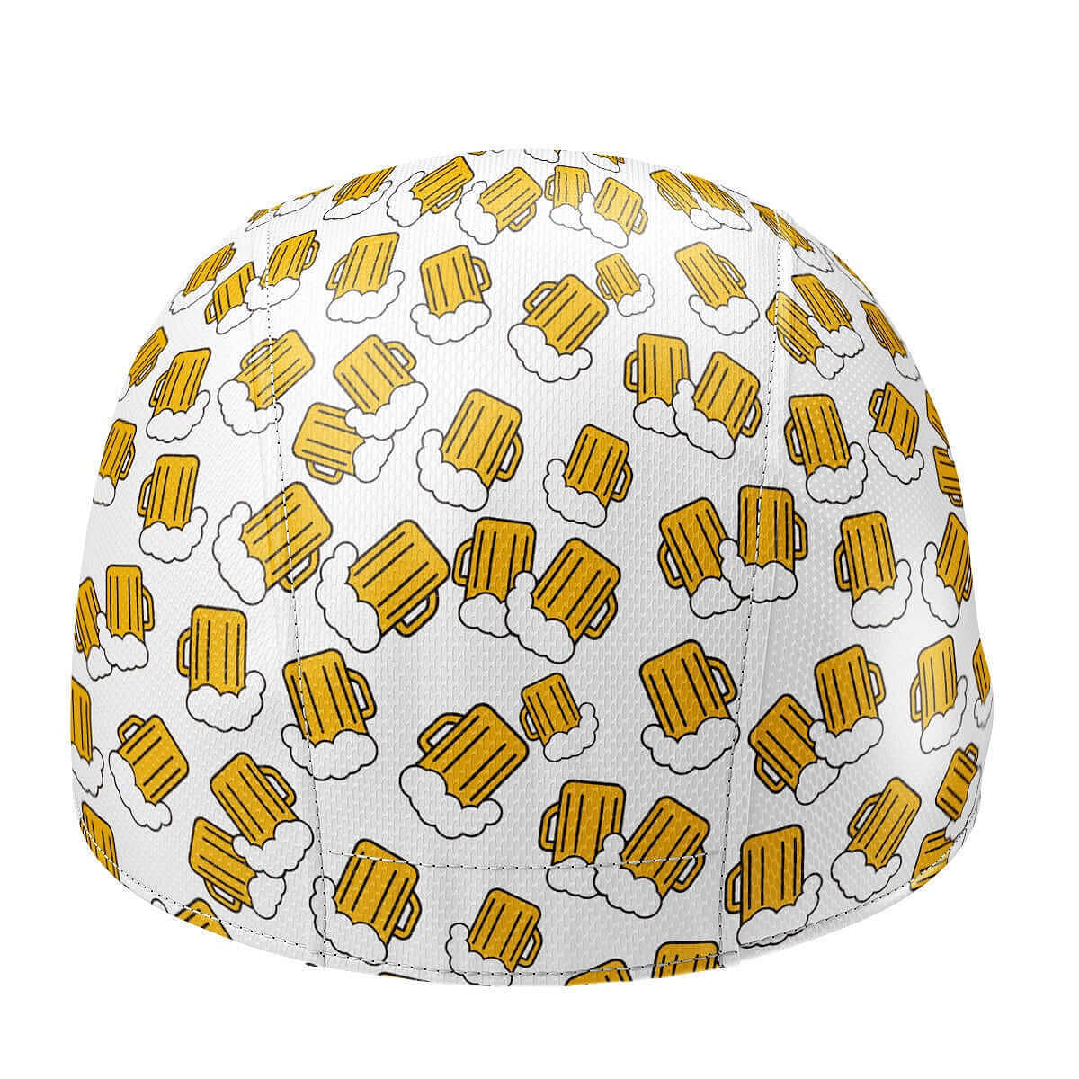 White Cycling Cap Beer Theme Graphic Peak Design Cap