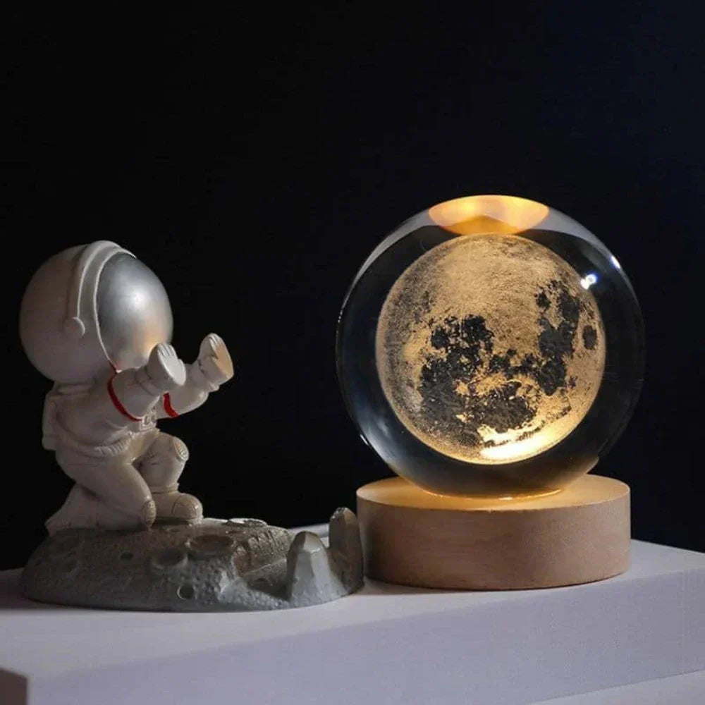 LED Crystal Sphere Night Light Cosmic 3D Planet Display