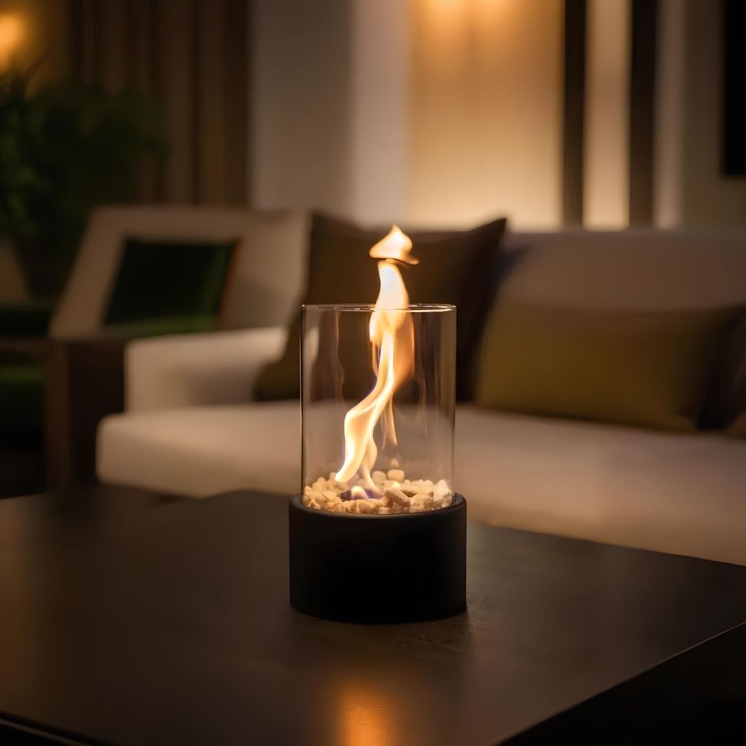 Everlasting Flame Oil Lamp Elegant Glass Cylinder with Classic Glow