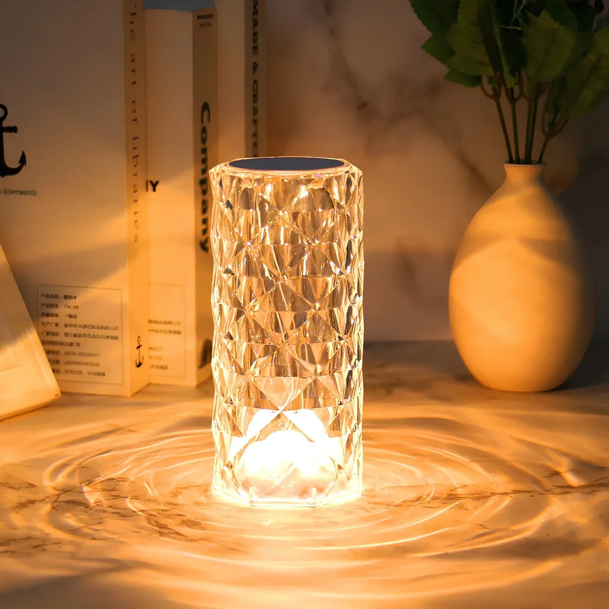 Elegant Crystal LED Lamp 16 Colour Options & Remote Control