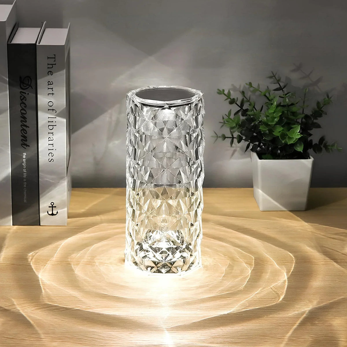 Elegant Crystal LED Lamp 16 Colour Options & Remote Control