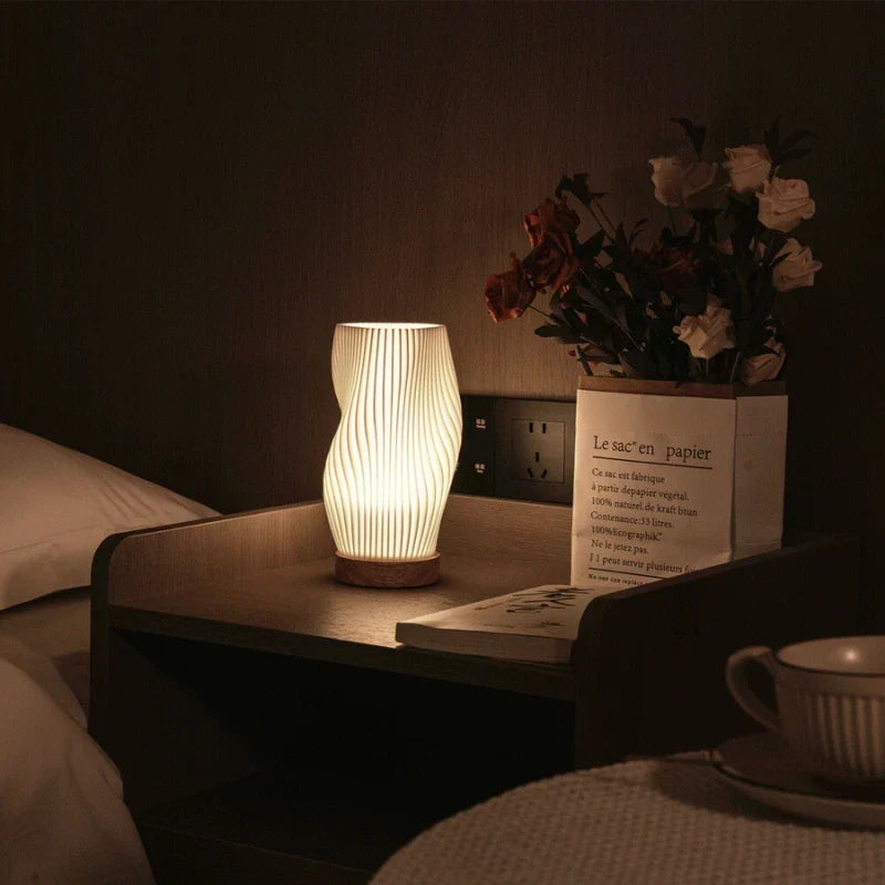 Contemporary Accent Lamp Stylish Wave Design with Adjustable Glow