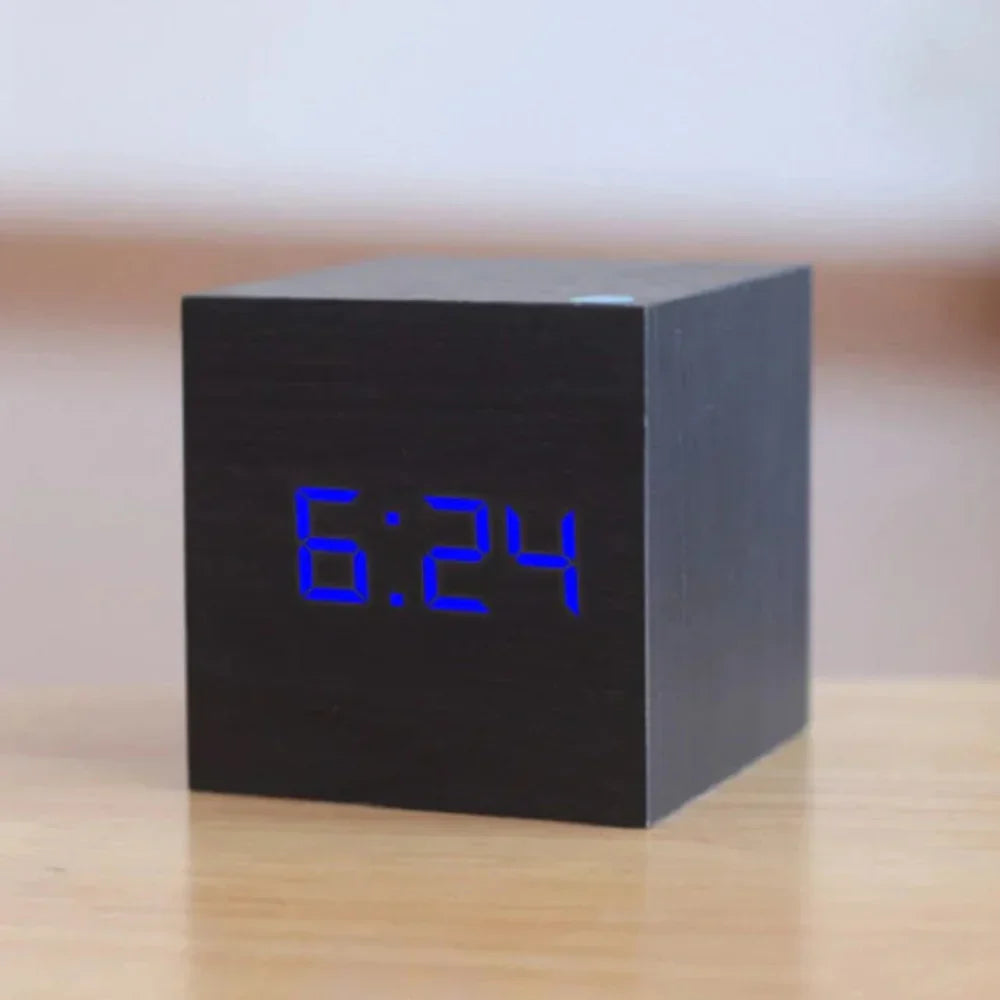 Mini LED Alarm Clock Compact Desk Clock with Night Mode