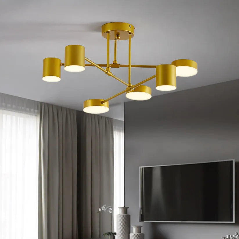 Modern Living Room Ceiling Light 6-Light Adjustable Design