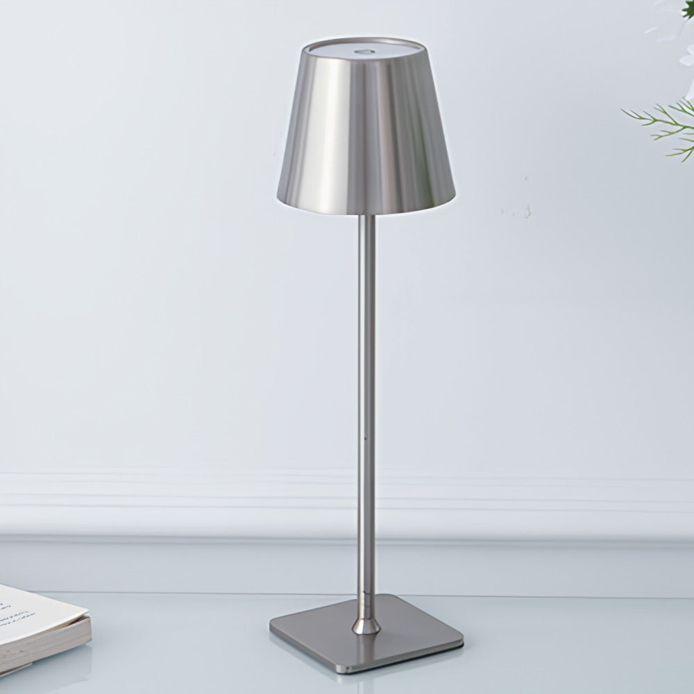 Tall Dimmable Table Lamp Touch‑Control Rechargeable LED Light