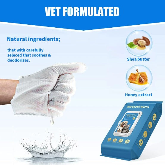 Pet Cleaning Gloves Quick Hygiene Wipes for Pets