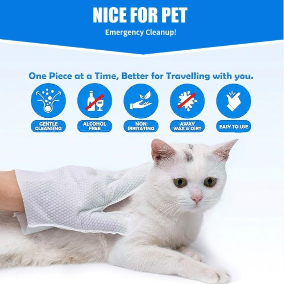 Pet Cleaning Gloves Quick Hygiene Wipes for Pets
