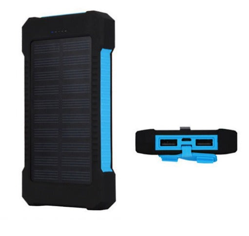 Portable Solar Power Bank High-Capacity Dual USB Charger 20000mAh