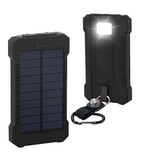 Portable Solar Power Bank High-Capacity Dual USB Charger 20000mAh