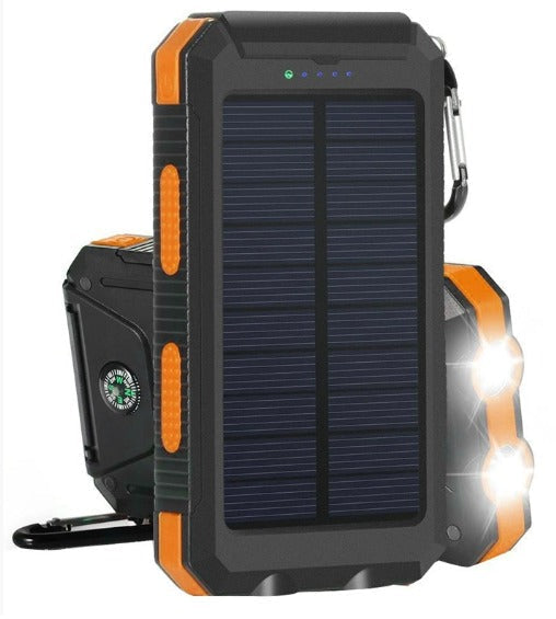 Portable Solar Power Bank High-Capacity Dual USB Charger 20000mAh