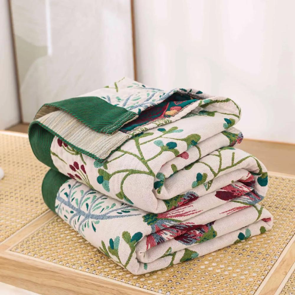 Wildflower Whisper Blanket Soft Four‑Layer Throw for All Seasons