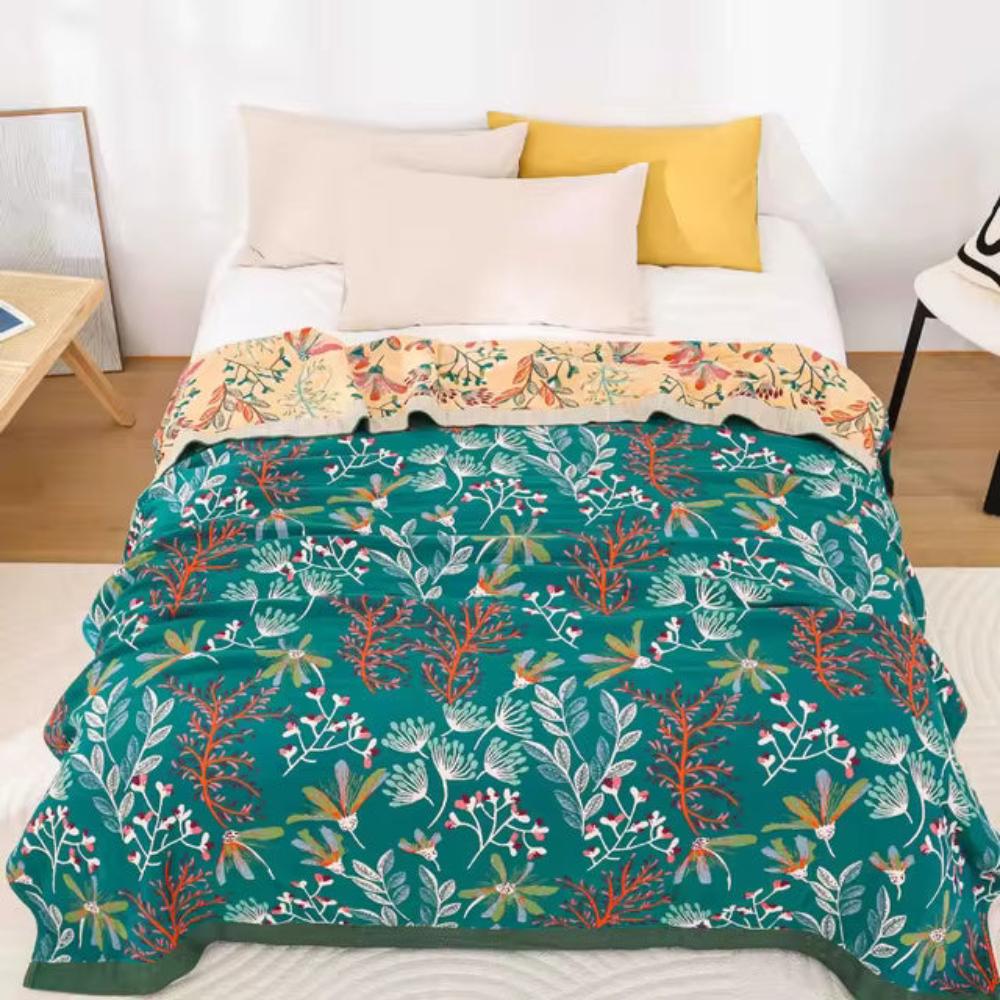 Wildflower Whisper Blanket Soft Four‑Layer Throw for All Seasons