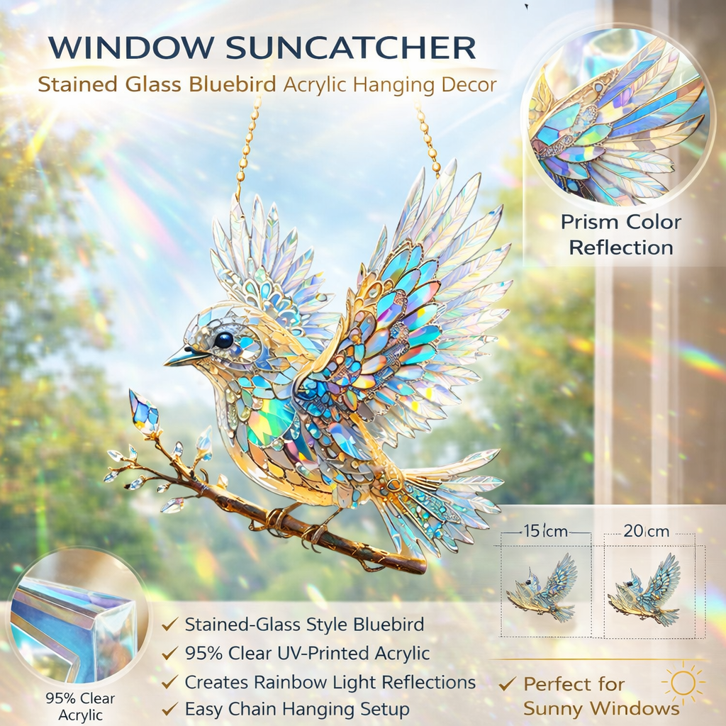 Bluebird Window Suncatcher Hanging Decoration