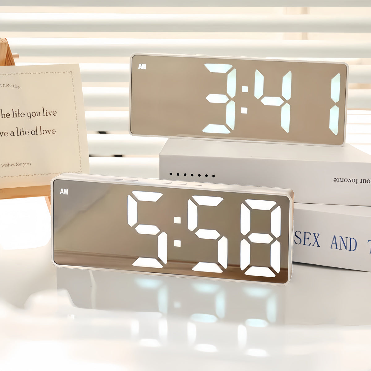Digital Sunrise Alarm Clock Light Simulation with Snooze Function