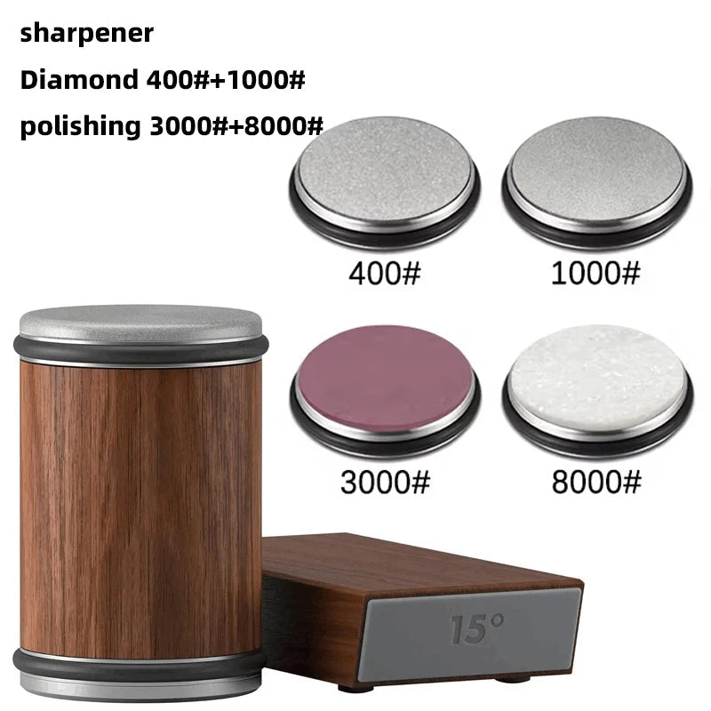 Manual Rolling Knife Sharpener Precision Dual-Angle Kitchen Edge Tool