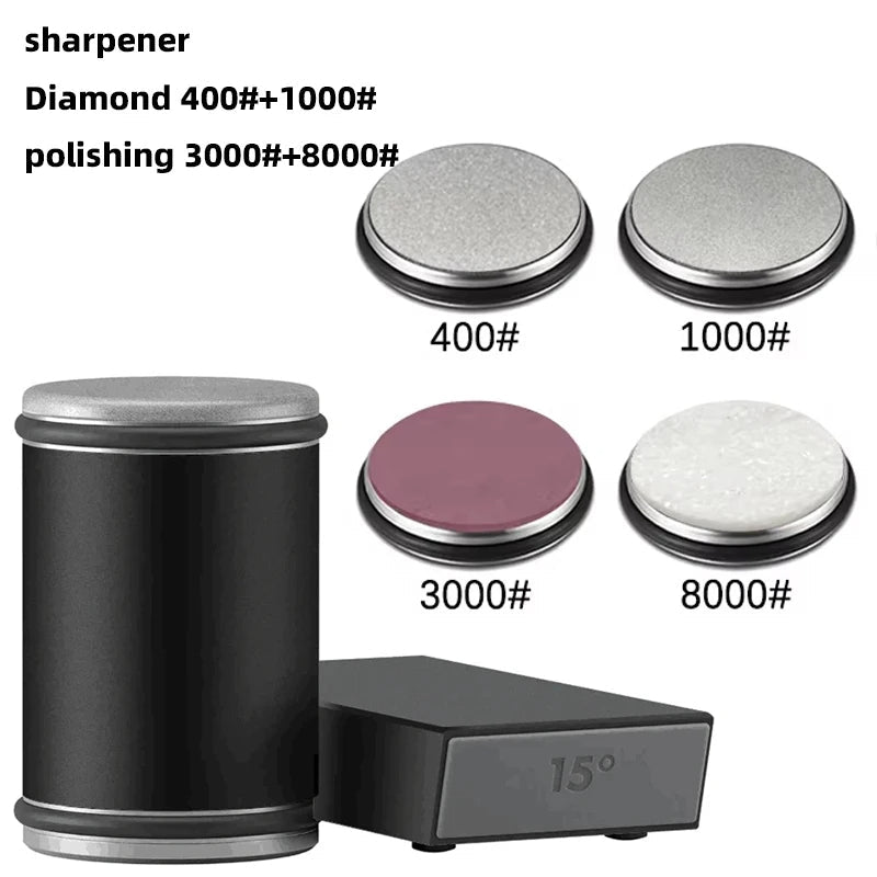 Manual Rolling Knife Sharpener Precision Dual-Angle Kitchen Edge Tool